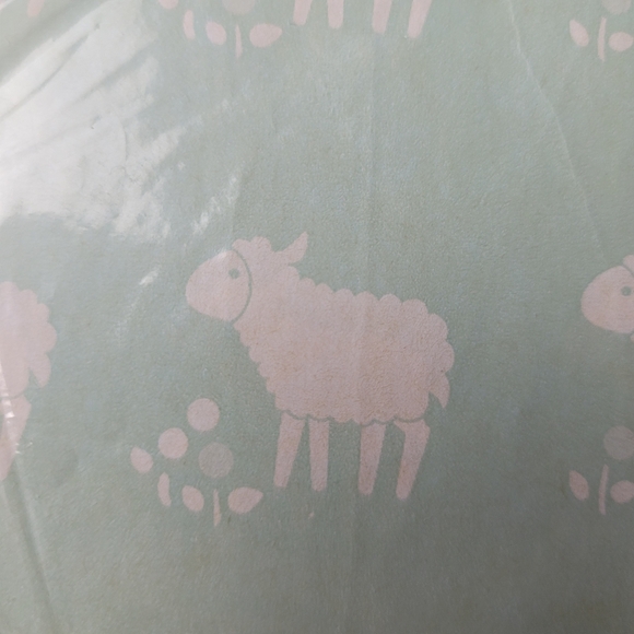 Vintage Artfaire Gift Wrap All Occasion Lamb Sheep Cottagecore Mint Green Cream - Picture 9 of 11